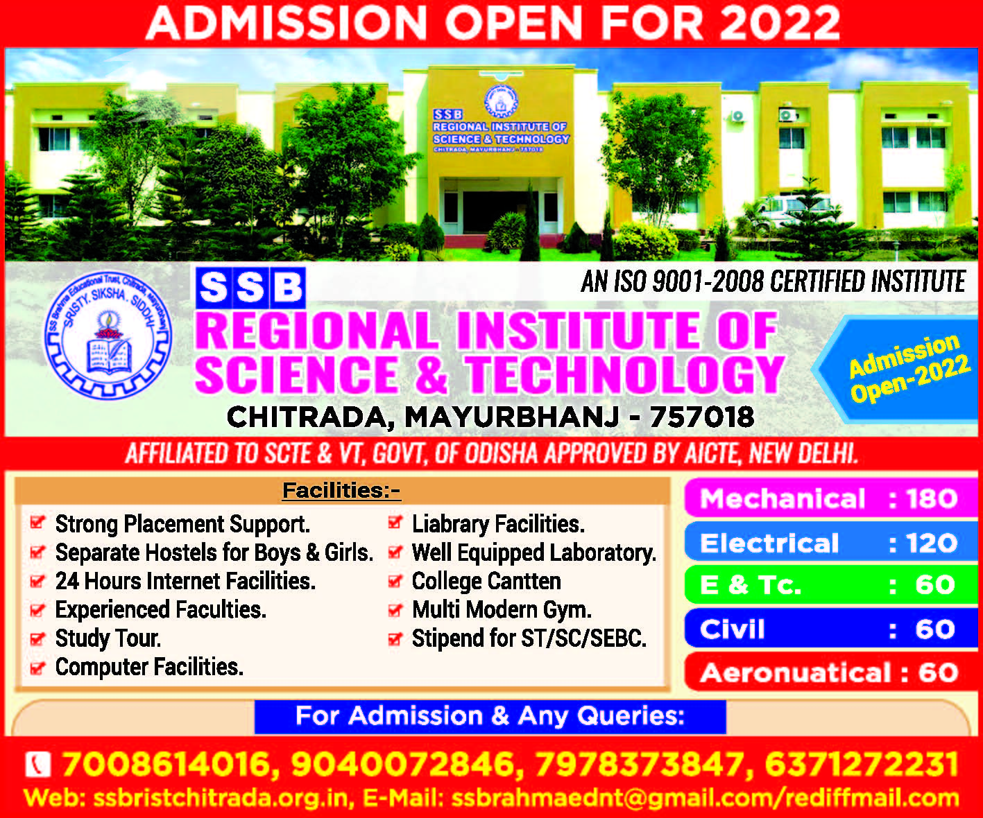 SSB Regional Institute of Science & Technology